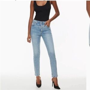 Aritzia Denim Forum Yoko High Rise Slim Jeans in Blue Sz 27
